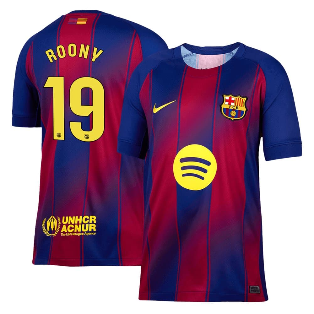 Men's ROONY #19 Barcelona Home Replica Soccer Jersey 2025/26