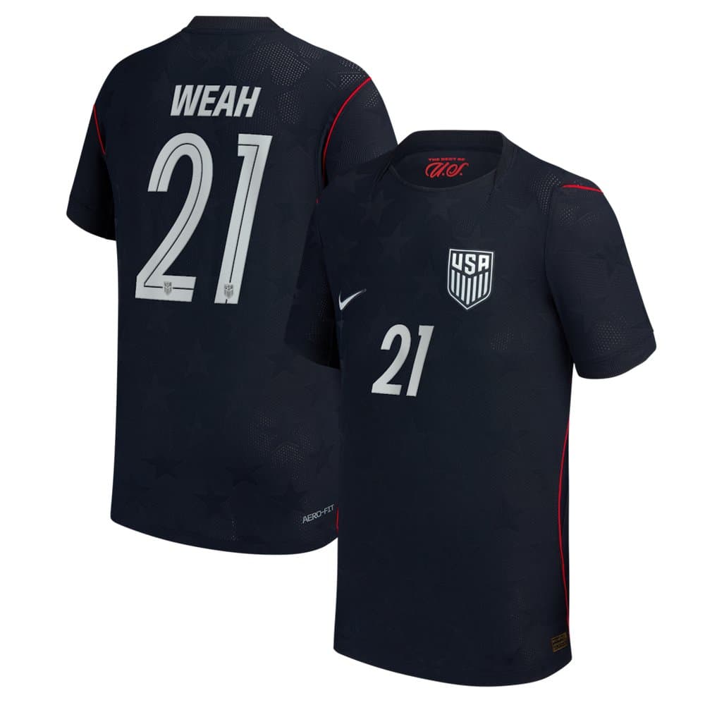 Kid's Timothy Weah #21 USA Away Match Authentic Jersey World Cup 2026 Kid's Timothy Weah #21 USA Away Match Authentic Jersey World Cup 2026