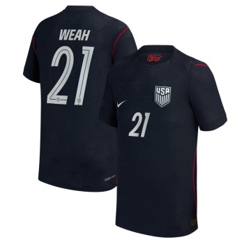 Kid's Timothy Weah #21 USA Away Match Authentic Jersey World Cup 2026