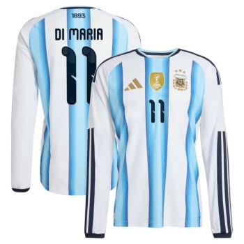 Men's Angel Di Maria #11 Argentina Home Authentic Long Sleeve Jersey World Cup 2026 Men's Angel Di Maria #11 Argentina Home Authentic Long Sleeve Jersey World Cup 2026