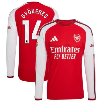 Men's GYÖKERES #14 Arsenal Home Authentic Long Sleeve Jersey 2026/27 Men's GYÖKERES #14 Arsenal Home Authentic Long Sleeve Jersey 2026/27