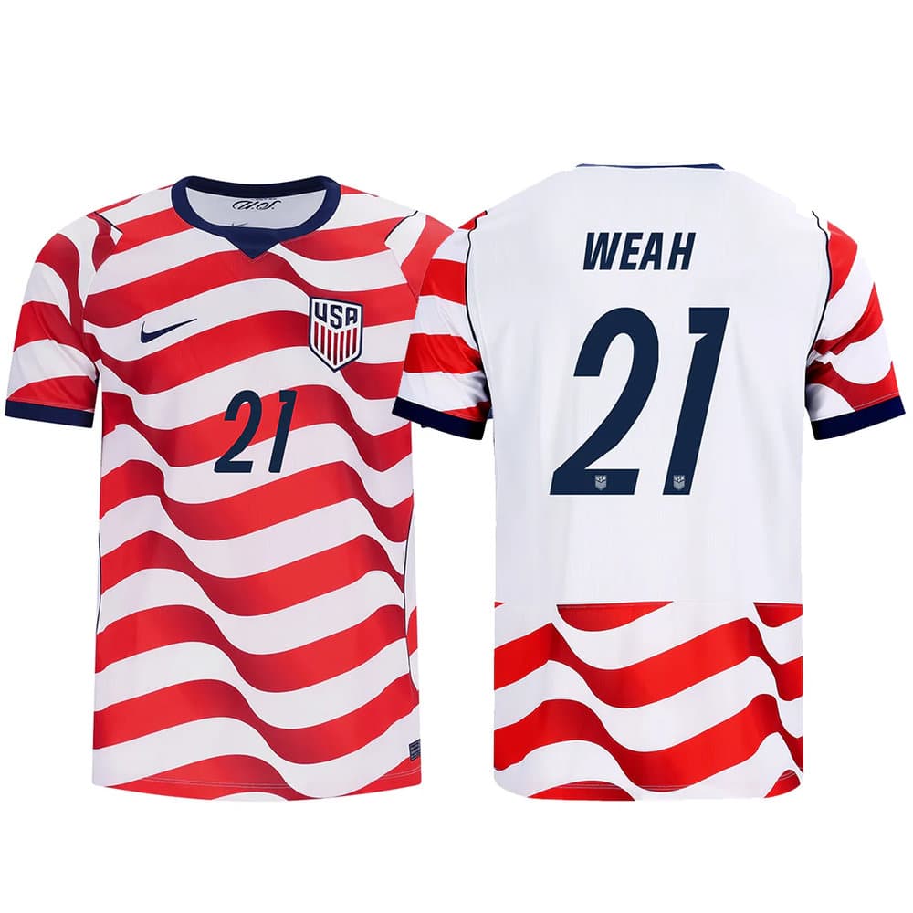 Kid's Timothy Weah #21 USA Home Stadium Replica Jersey World Cup 2026