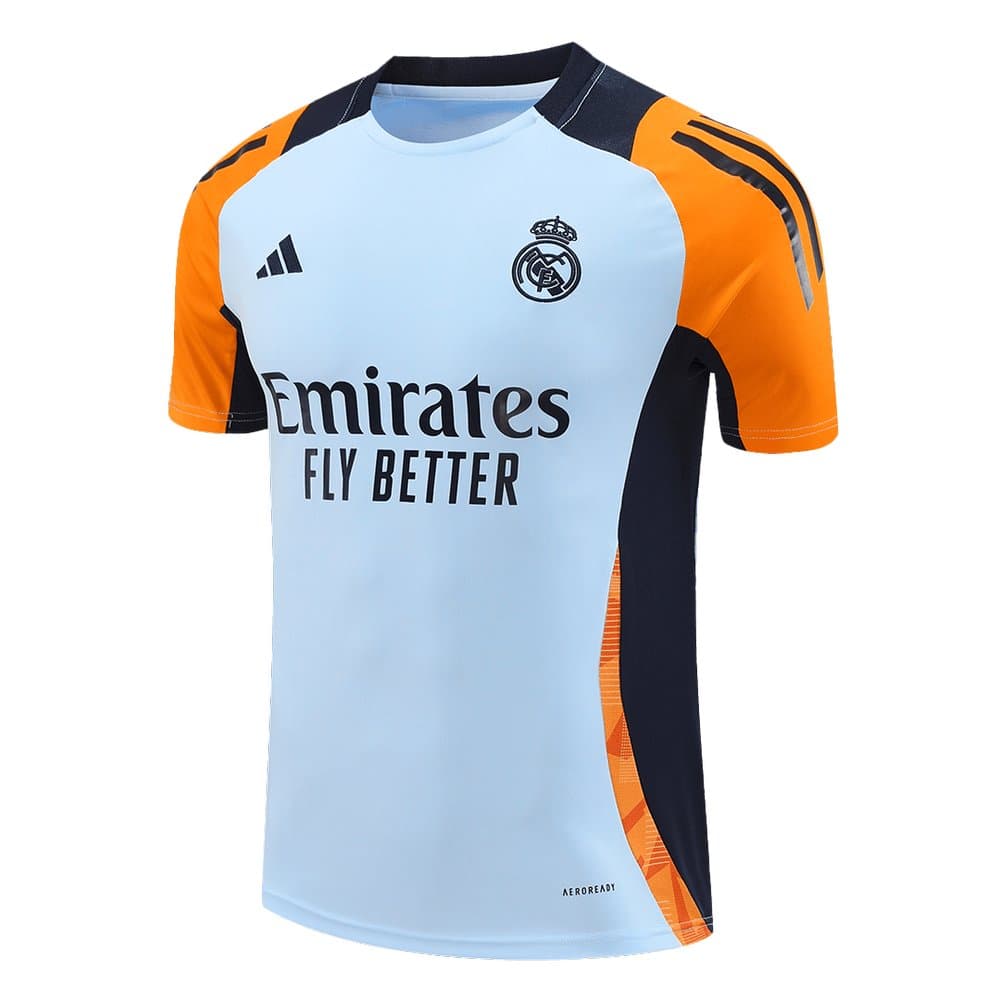 Men's Real Madrid Pre-Match Replica Soccer Jersey Blue 2024/25 Men's Real Madrid Pre-Match Replica Soccer Jersey Blue 2024/25