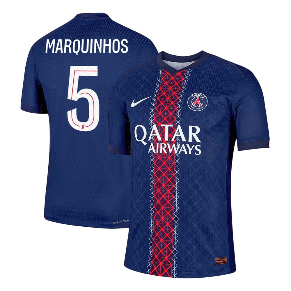 Men's MARQUINHOS #5 PSG Home Authentic Jersey 2025/26