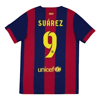Men's SUÁREZ #9 Barcelona Home Retro Soccer Jersey 2014/15