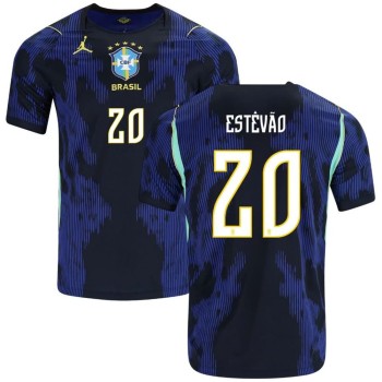 Men's ESTÊVÃO #20 Brazil Away Replica Jersey World Cup 2026