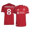 Men's SZOBOSZLAI #8 Liverpool Home Authentic Soccer Jersey 2025/26