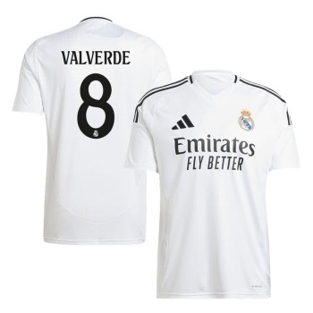 Men's VALVERDE #8 Real Madrid Home Replica Soccer Jersey 2024/25 Men's VALVERDE #8 Real Madrid Home Replica Soccer Jersey 2024/25