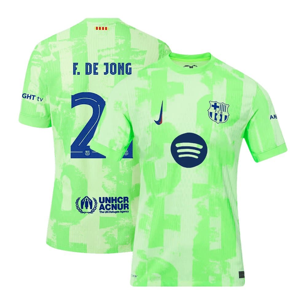 Men's F.DE JONG #21 Barcelona Third Away Authentic Soccer Jersey- UCL Spotify Logo Without Text 2024/25 Men's F.DE JONG #21 Barcelona Third Away Authentic Soccer Jersey- UCL Spotify Logo Without Text 2024/25
