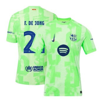 Men's F.DE JONG #21 Barcelona Third Away Authentic Soccer Jersey- UCL Spotify Logo Without Text 2024/25