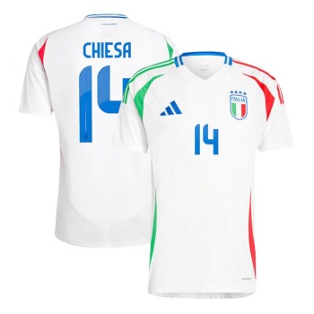Men's CHIESA #14 Italy Away Replica Soccer Jersey EURO 2024