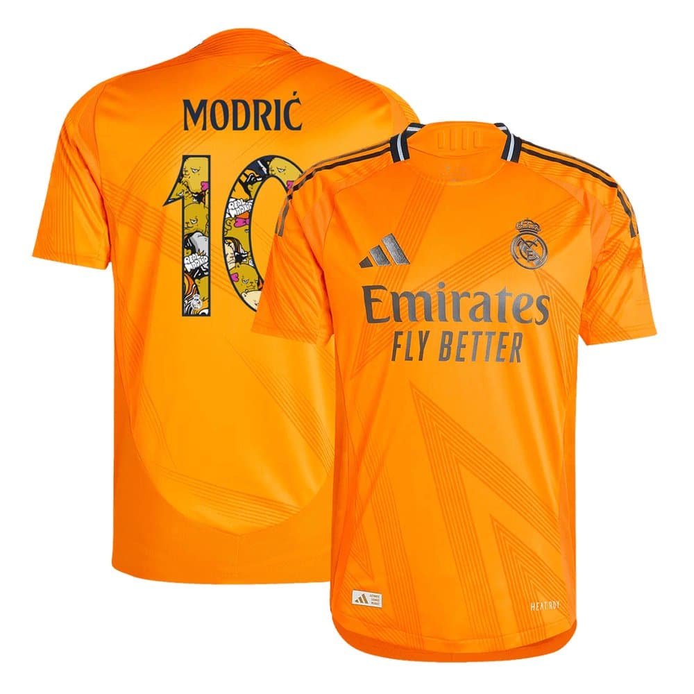 Men's MODRIĆ #10 Real Madrid Away Authentic Soccer Jersey - Bear Champ Font 2024/25 Men's MODRIĆ #10 Real Madrid Away Authentic Soccer Jersey - Bear Champ Font 2024/25