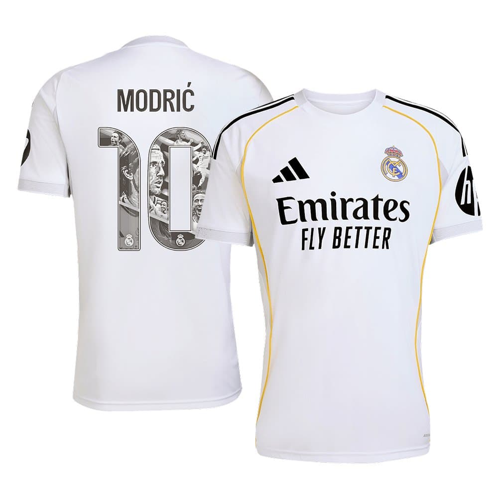 Men's MODRIĆ Special #10 Real Madrid Home Replica Soccer Jersey 2025/26 Men's MODRIĆ Special #10 Real Madrid Home Replica Soccer Jersey 2025/26