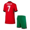 Kid's RONALDO #7 Portugal Home Soccer Jersey Kit EURO 2024