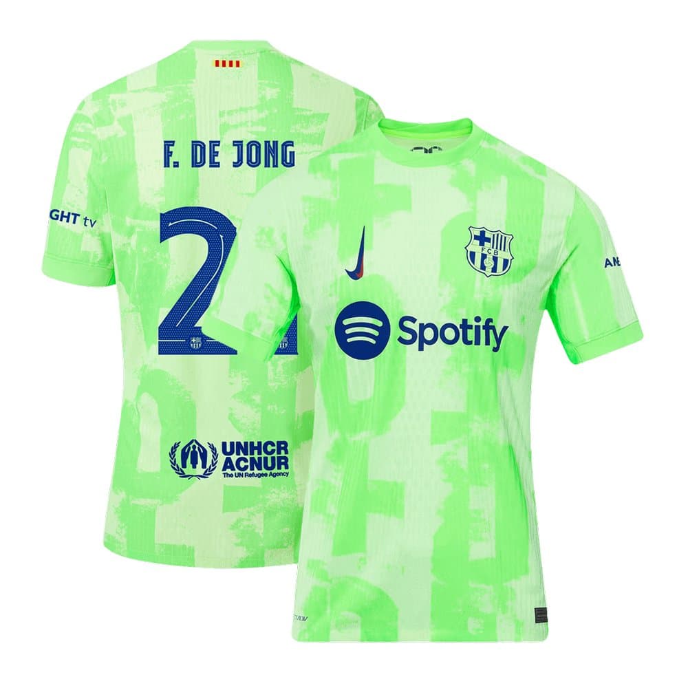 Men's F.DE JONG #21 Barcelona Third Away Authentic Soccer Jersey - UCL 2024/25