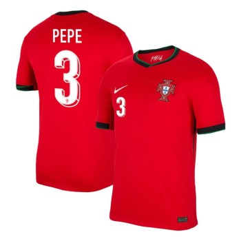 Men's PEPE #3 Portugal Home Replica Soccer Jersey EURO 2024 Men's PEPE #3 Portugal Home Replica Soccer Jersey EURO 2024
