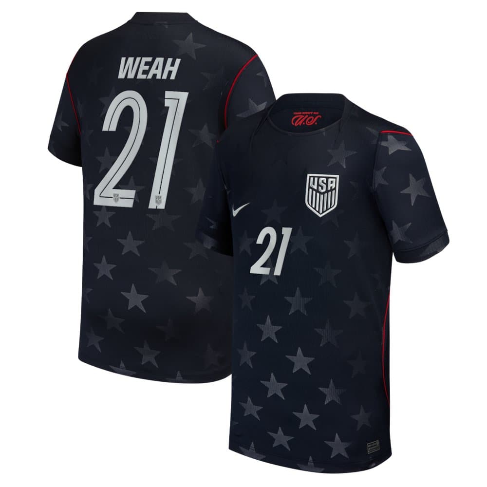 Kid's Timothy Weah #21 USA Away Stadium Replica Jersey World Cup 2026 Kid's Timothy Weah #21 USA Away Stadium Replica Jersey World Cup 2026