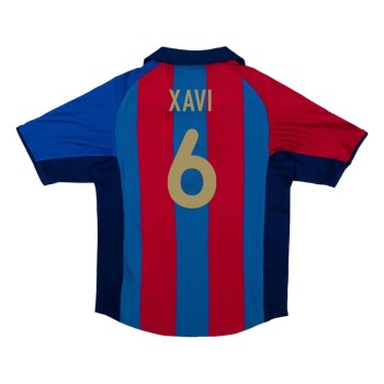 Men's XAVI #6 Barcelona Home Retro Soccer Jersey 2001/02 Men's XAVI #6 Barcelona Home Retro Soccer Jersey 2001/02