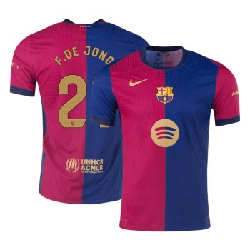 Men's F.DE JONG #21 Barcelona Home Authentic Soccer Jersey - Spotify Logo Without Text 2024/25 Men's F.DE JONG #21 Barcelona Home Authentic Soccer Jersey - Spotify Logo Without Text 2024/25
