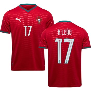 Kid's R.LEÃO #17 Portugal Home Replica Jersey World Cup 2026 Kid's R.LEÃO #17 Portugal Home Replica Jersey World Cup 2026