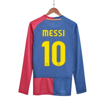 Men's MESSI #10 Barcelona Home Long Sleeve Retro Soccer Jersey - UCL Final 2008/09 Men's MESSI #10 Barcelona Home Long Sleeve Retro Soccer Jersey - UCL Final 2008/09