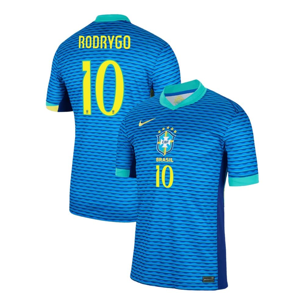 Men's RODRYGO #10 Brazil Away Replica Soccer Jersey Copa America 2024 Men's RODRYGO #10 Brazil Away Replica Soccer Jersey Copa America 2024