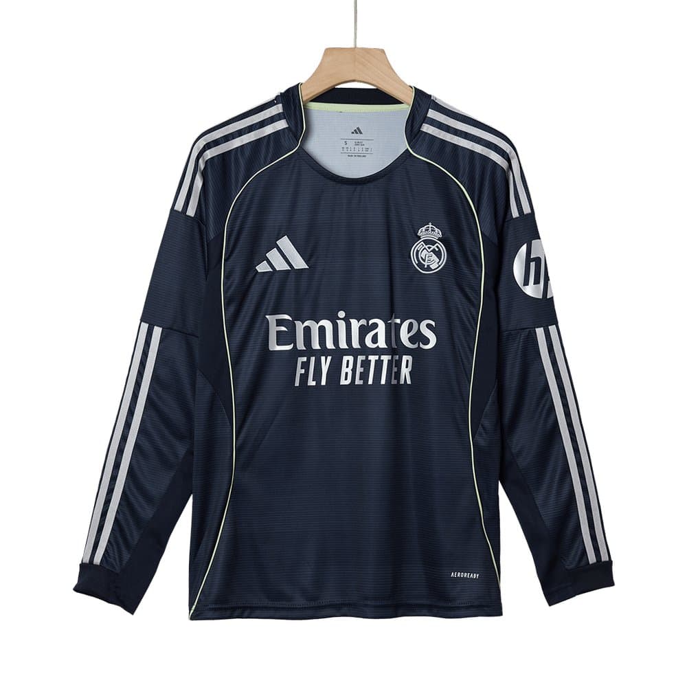 Men's Real Madrid Away Long Sleeve Jersey 2025/26