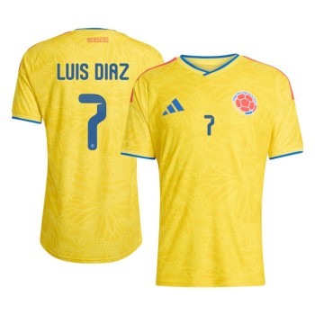 Men's Luis Díaz #7 Colombia Home Authentic Jersey World Cup 2026 Men's Luis Díaz #7 Colombia Home Authentic Jersey World Cup 2026