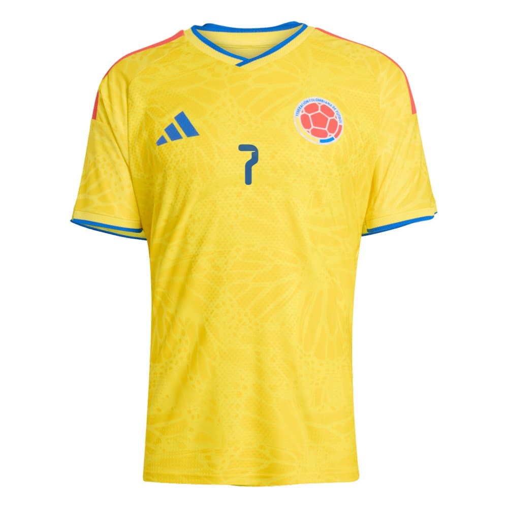 Men's Luis Díaz #7 Colombia Home Authentic Jersey World Cup 2026