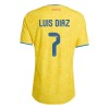 Men's Luis Díaz #7 Colombia Home Authentic Jersey World Cup 2026