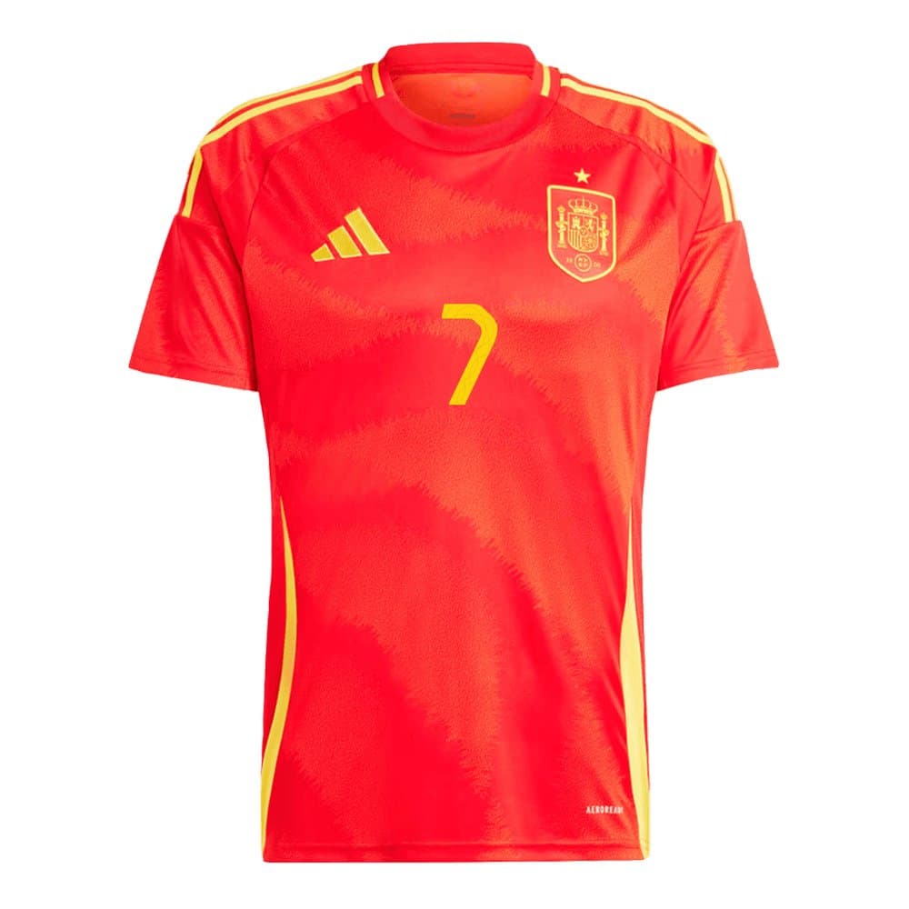 Men's MORATA #7 Spain Home Replica Soccer Jersey EURO 2024 Men's MORATA #7 Spain Home Replica Soccer Jersey EURO 2024