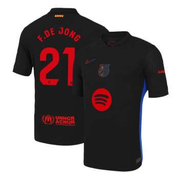 Men's F.DE JONG #21 Barcelona Away Authentic Soccer Jersey - Spotify Logo Without Text 2024/25