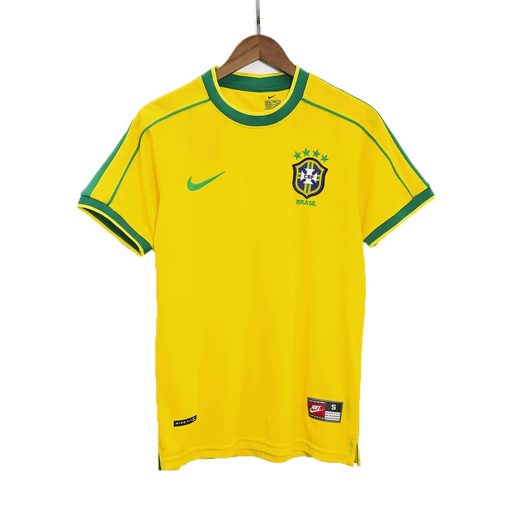 Men's Brazil Home Retro Soccer Jersey 1998