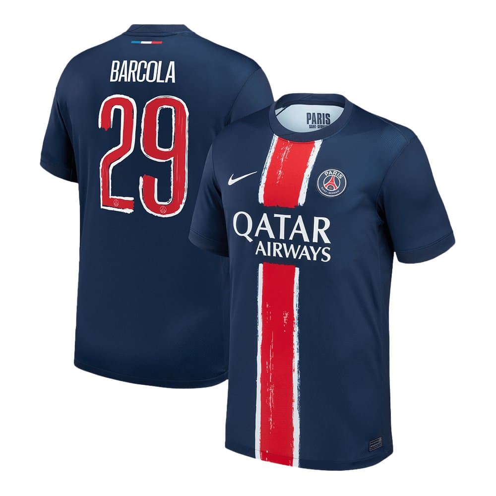 Men's BARCOLA #29 PSG Home Replica Soccer Jersey -UCL 2024/25 Men's BARCOLA #29 PSG Home Replica Soccer Jersey -UCL 2024/25