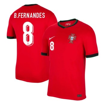 Men's B.FERNANDES #8 Portugal Home Replica Soccer Jersey EURO 2024