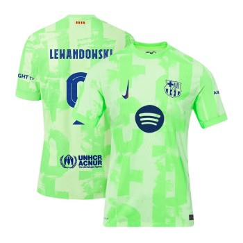 Men's LEWANDOWSKI #9 Barcelona Third Away Authentic Soccer Jersey- UCL Spotify Logo Without Text 2024/25