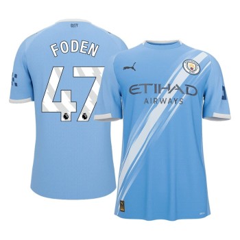 Men's FODEN #47 Manchester City Home Replica Soccer Jersey 2025/26 Men's FODEN #47 Manchester City Home Replica Soccer Jersey 2025/26