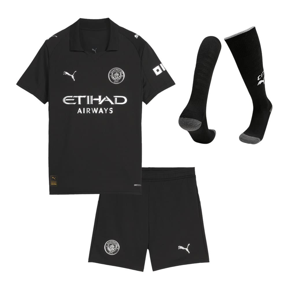 Kid's Manchester City Away Soccer Jersey Full Kit 2025/26
