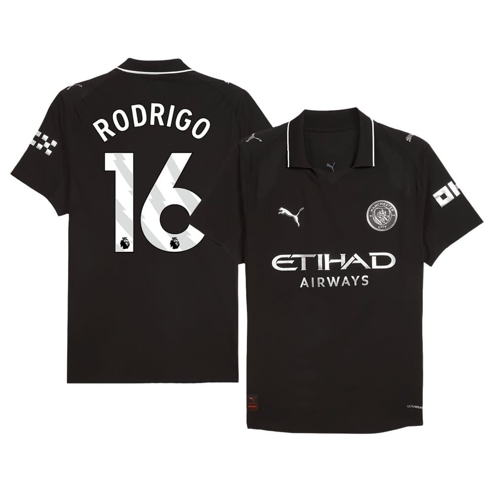 Men's RODRIGO #16 Manchester City Away Authentic Jersey 2025/26
