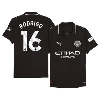 Men's RODRIGO #16 Manchester City Away Authentic Jersey 2025/26 Men's RODRIGO #16 Manchester City Away Authentic Jersey 2025/26