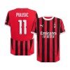 Men's PULISIC #11 AC Milan Home Authentic Soccer Jersey - UCL 2024/25