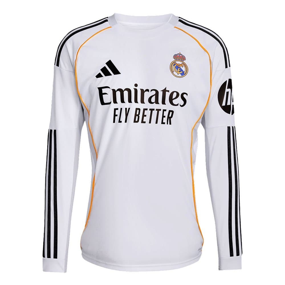 Men's Real Madrid Home Long Sleeve Jersey 2025/26 Men's Real Madrid Home Long Sleeve Jersey 2025/26