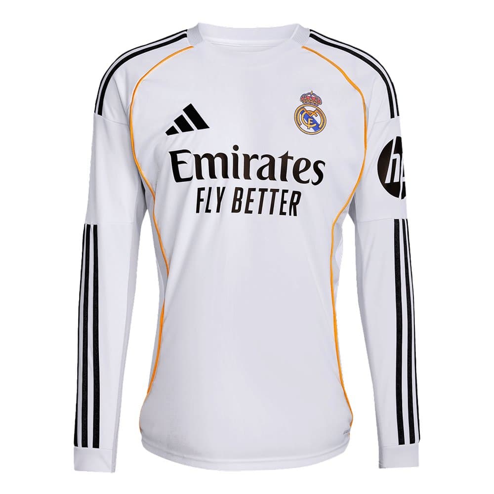 Men's Real Madrid Home Long Sleeve Jersey 2025/26 Men's Real Madrid Home Long Sleeve Jersey 2025/26