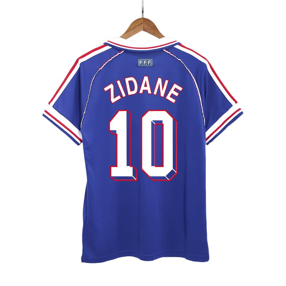 Men's ZIDANE #10 France Home Retro Soccer Jersey 1998 Men's ZIDANE #10 France Home Retro Soccer Jersey 1998