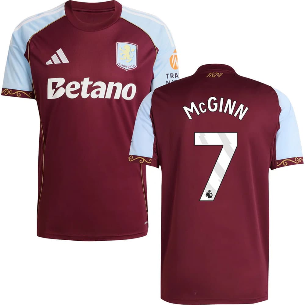 Men's McGINN #7 Aston Villa Home Replica Jersey 2025/26