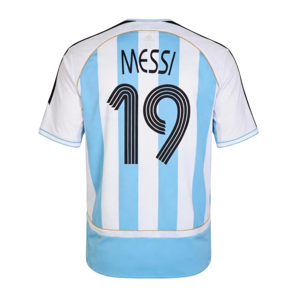 Men's MESSI #19 Argentina Home Retro Soccer Jersey 2006 Men's MESSI #19 Argentina Home Retro Soccer Jersey 2006