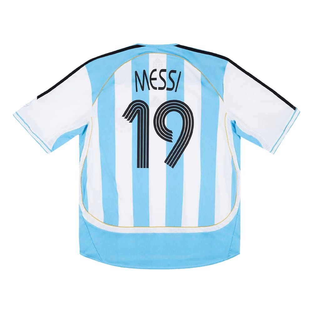 Men's MESSI #19 Argentina Home Retro Soccer Jersey 2006 Men's MESSI #19 Argentina Home Retro Soccer Jersey 2006