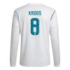 Men's KROOS #8 Real Madrid Home Long Sleeve Retro Soccer Jersey 2017/18