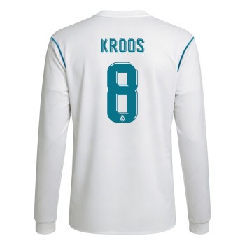 Men's KROOS #8 Real Madrid Home Long Sleeve Retro Soccer Jersey 2017/18 Men's KROOS #8 Real Madrid Home Long Sleeve Retro Soccer Jersey 2017/18