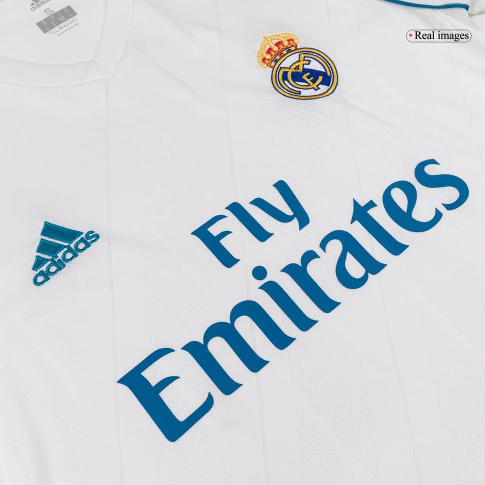Men's KROOS #8 Real Madrid Home Long Sleeve Retro Soccer Jersey 2017/18